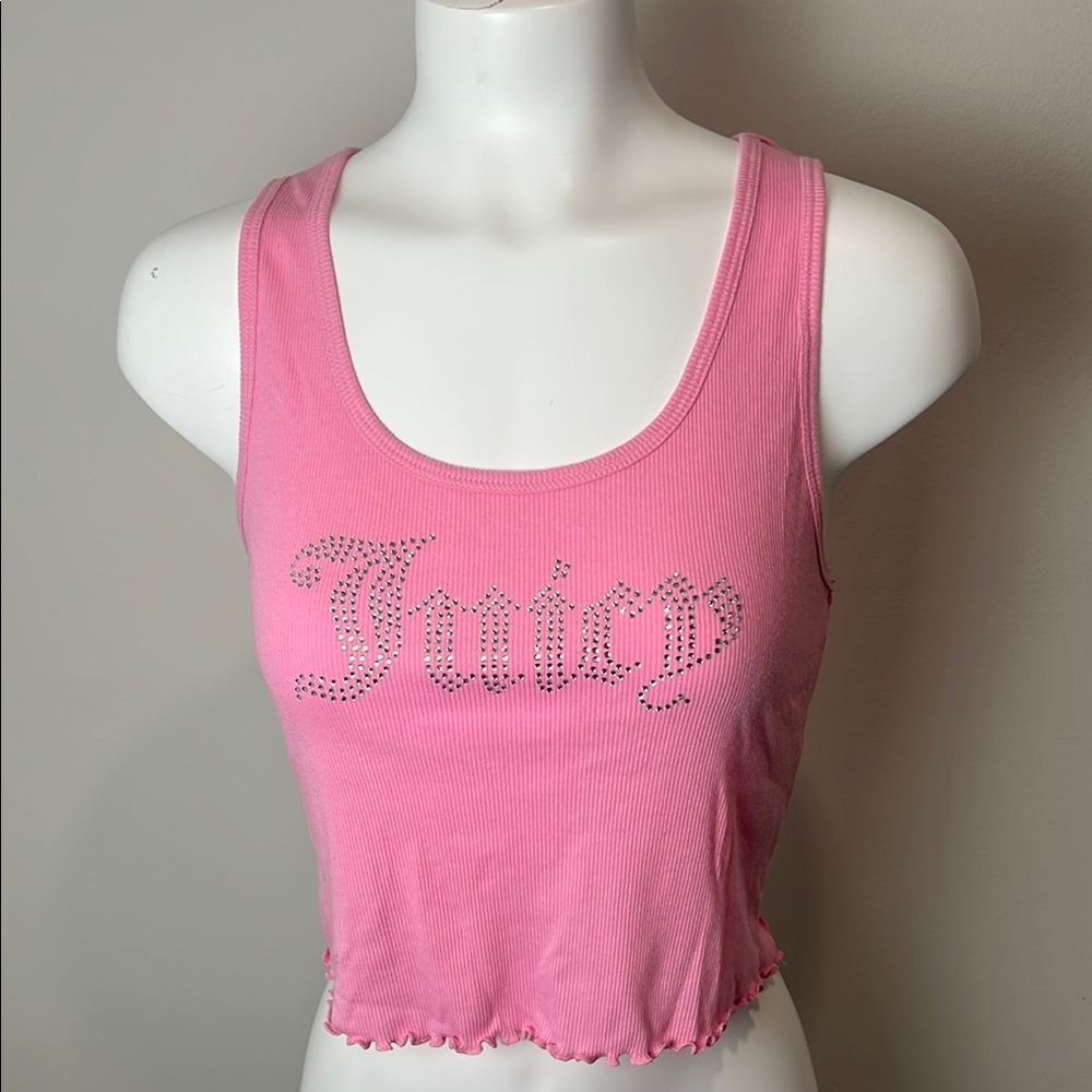 Juicy Couture Pink Embellished Crop Tank Top